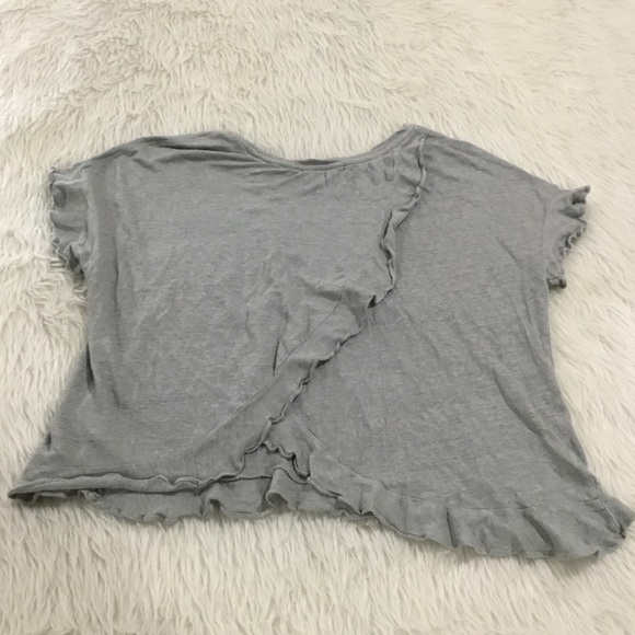 Anthropologie eri and Ali boho oversized gray ruffle top size small - Picture 4 of 5
